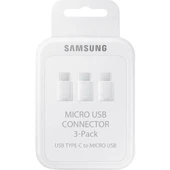 Samsung Micro USB to USB Type C Adaptörü Orjinal 3-Pack EE-GN930KWEGWW - 1