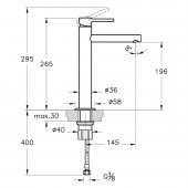 Vitra Origin Mat Siyah Yüksek Lavabo Bataryası A4255736 - 2