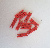 KIRMIZI KÜÇÜK DEKORATİF MANDAL 10LU - 1