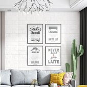 Renkli Duvarlar Kendinden Yapışkanlı Dekoratif Pratik 3D Foam Wallpaper Duvar Kağıdı Paneli - 4