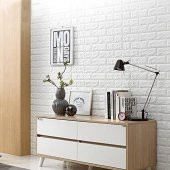 Renkli Duvarlar Kendinden Yapışkanlı Dekoratif Pratik 3D Foam Wallpaper Duvar Kağıdı Paneli - 5
