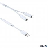 Winex 2in1 Lightning to Double 3.5mm Çıkışlı Jack Adaptör - 4