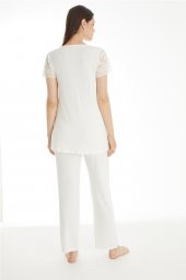 Kadın Düğmeli Kısa Kollu Lohusa Takımı İsem Moda 4110 - 12