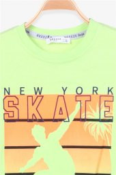 Erkek Çocuk Şortlu Takım Baskılı Fıstık Yeşili Soft (5-10 Yaş) - 3