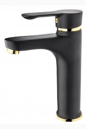 Gms Zümra Siyah Altın Lavabo Musluk Bataryası ZM200 thumbnail 1