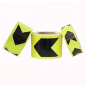 Reflektörlü Reflektif Fosforlu Şerit Bant Sarı-Siyah Reflekte İkaz Bandı - 3
