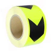 Reflektörlü Reflektif Fosforlu Şerit Bant Sarı-Siyah Reflekte İkaz Bandı - 5