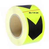 Reflektörlü Reflektif Fosforlu Şerit Bant Sarı-Siyah Reflekte İkaz Bandı - 11