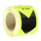 Reflektörlü Reflektif Fosforlu Şerit Bant Sarı-Siyah Reflekte İkaz Bandı - 12