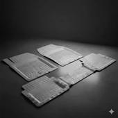 Pufi Premium Havuzlu paspas (100% Kauçuk) gri Renk Universal Özel Seri thumbnail 1