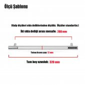 Hitit Çekmece Dolap Kapak Kulpu Kulbu 288 mm Mat Krom Kulp - 3