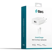 Ttec Smartcharger Seyahat Şarj Aleti 2.1A + Lightning Kablo Beyaz - 2SCS20LB thumbnail 1