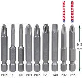 (9 PARÇA) Matkap Bits Uç Vidalama Ucu Düz Yıldız Torx Uç - 3