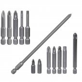 (13 PARÇA) Matkap Bits Uç Vidalama Ucu Düz Yıldız Torx Uç - 1
