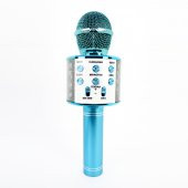Winex UsbA+TF Sd Kart+3.5mm Aux Girişli Bluetooth Karaoke Mikrofonu Mavi - 1