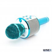 Winex UsbA+TF Sd Kart+3.5mm Aux Girişli Bluetooth Karaoke Mikrofonu Mavi - 3