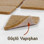 (50li Paket) Masa Sandalye Parke Zemin Koruyucu Keçe Yapışkanlı Kare 20X20 mm - 3