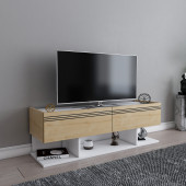 EVDEKİMODA KAŞE TV ÜNİTESİ (BEYAZ-SAFİR MEŞE) - 1