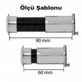 Kapaklı Kapı Dürbünü Çelik Kapı Mat Siyah 60-90 mm - 2