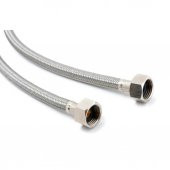 2 Adet 3/8 Dişi Çelik Klozet Bağlantı Flex Hortumu Spirali 50 cm - 1