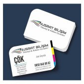 Kartvizit 350 gr Mat Kuşe Çift Yüz 4 Renk Mat Selefonlu Kabartma Laklı Özel Kesim 8,3x5,1 cm 1.000 Adet - 1