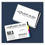 Kartvizit 250 gr Amarikan Bristol Çift Yüz Ön 4 Renk Arka Tek Renk(Siyah) P.Selefonlu 8,3x5,1 cm 1.000 Adet - 1