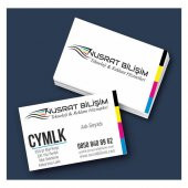 Kartvizit 350 gr Mat Kuşe Çift Yüz 4 Renk Mat Selefonlu Kabartma Laklı 8,3x5,1 cm 1.000 Adet - 1