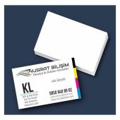 Kartvizit 350 gr Mat Kuşe Tek Yüz 4 Renk Mat Selefonlu Kabartma Laklı 8,3x5,1 cm 1.000 Adet - 1