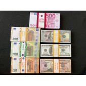 YENİ 35 DESTE KARIŞIK PARA 50-100-200-500 EURO VE 50-100-100 DOLAR DÜĞÜN PARASI GEÇERSİZ PARA - 3