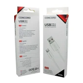 Concord C-821 2.1A 100cm (Type-c) Data ve Şarj Kablosu - Beyaz thumbnail 3