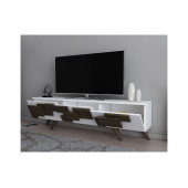 ECDEKİMODA 3D TV ÜNİTESİ (BEYAZ-CEVİZ) - 3