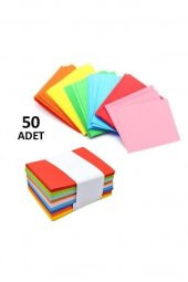 50 Adet Karışık 10 Farklı Renk Hediye Doğum Günü Dilekleri Düğün Para Davetiye Mektup Kartpostal - 1