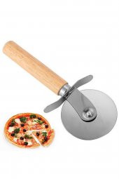 Ahşap Saplı Pizza Hamur Dilimleyici Kesici Tekli Pizza Dilimleyici Büyük Boy - 1