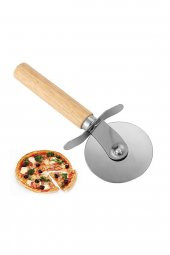 Ahşap Saplı Pizza Hamur Dilimleyici Kesici Tekli Pizza Dilimleyici Büyük Boy - 3