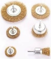 6 Parça Pimli Matkap Tel Fırça Seti Saçaklı Fırça (38mm+50mm+75mm+100mm) Dairesel +25mm Kalem+75mm - 3