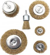 6 Parça Pimli Matkap Tel Fırça Seti Saçaklı Fırça (38mm+50mm+75mm+100mm) Dairesel +25mm Kalem+75mm - 4