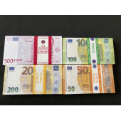 YENİ 20 DESTE KARIŞIK EURO 50-100 VE 200 EURO GEÇERSİZ PARA EĞLENCE PARASI - 7