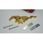 DK Ford Mustang Shelby GT Koşan At Ön Panjur Vidalı Gold Metal Logo - 2