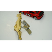 DK Ford Mustang Shelby GT Koşan At Ön Panjur Vidalı Gold Metal Logo - 3