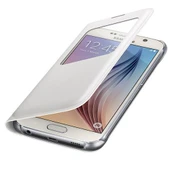 Samsung Galaxy S6 Orjinal S-View Cover Beyaz (Deri Görünümlü) - EF-CG920PW thumbnail 1