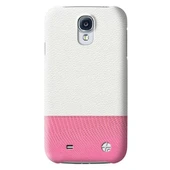 Samsung Galaxy S4 Kılıf Trexta Marka Deri Dokulu Dikişli Sert - Beyaz thumbnail 1