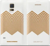 Samsung Galaxy S5 Nicholas Kırkwood Flip Wallet Orjinal Kılıf Altın Desenli EF-WG900RLEGWW thumbnail 5