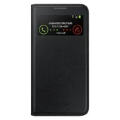 Samsung i9500 Galaxy S4 Kılıf Orjinal S-View Cover (Deri) - Siyah EF-MI950B - 1