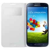 Samsung i9500 Galaxy S4 Kılıf Orjinal S-View Cover (Deri) - Beyaz EF-MI950B thumbnail 5