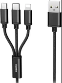 Remax 3 in 1 Micro + Type C + Lightning 1.15m 2.8A Data ve Şarj Kablosu - RC-131th - 4