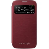 Samsung i9500 Galaxy S4 Orjinal S View Cover Kılıf - Kırmızı EF-CI950BREGWW - 1