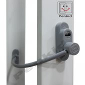 3 Adet Penkid Çelik Halatlı Pvc Pencere Çocuk Emniyet Kilidi Gri - 2