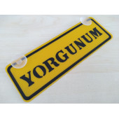 SARI DEKOR PLAKA - YORGUNUM (22x7,5cm) vantuzlu Pleksi (Dekor Levha) SARI PLAKA thumbnail 1