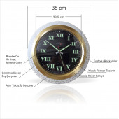 Büyük Çatlatma Beyaz Bombe Camlı 35cm Fosforlu Sessiz Ev Ofis Mutfak Salon Antre Derslik Duvar Saati thumbnail 3