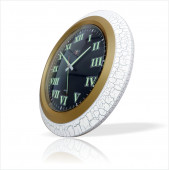 Büyük Çatlatma Beyaz Bombe Camlı 35cm Fosforlu Sessiz Ev Ofis Mutfak Salon Antre Derslik Duvar Saati thumbnail 4